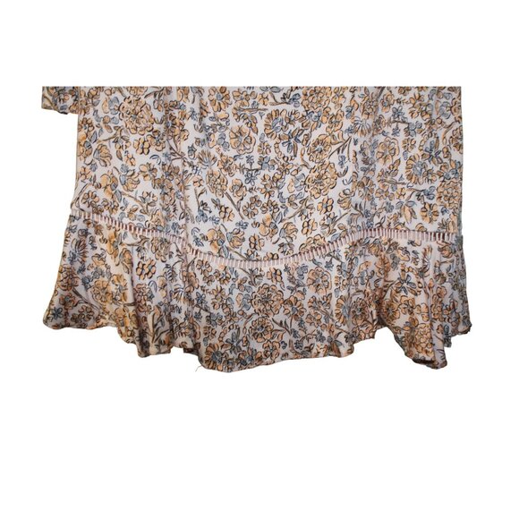 New Free People BOHEME MINI DRESS Women Size 8 Dress Beige Yellow Floral - Picture 11 of 15